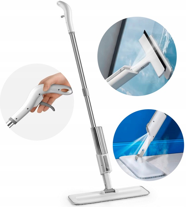 MOP ze SPRYSKIWACZEM+MYJKA DO OKIEN SZYB 3w1 SPRAY MOP Promis ULTRAMOP MS80