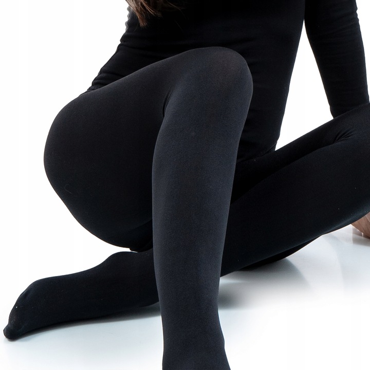 BAWEŁNA SATYNOWANA Rajstopy BEZSZWOWE kryjące OCIEPLANE POLAREM fenome