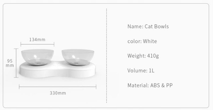 Podwójna Miska dla Kota Miska dla małego Psa Regulowana Antypoślizgowa