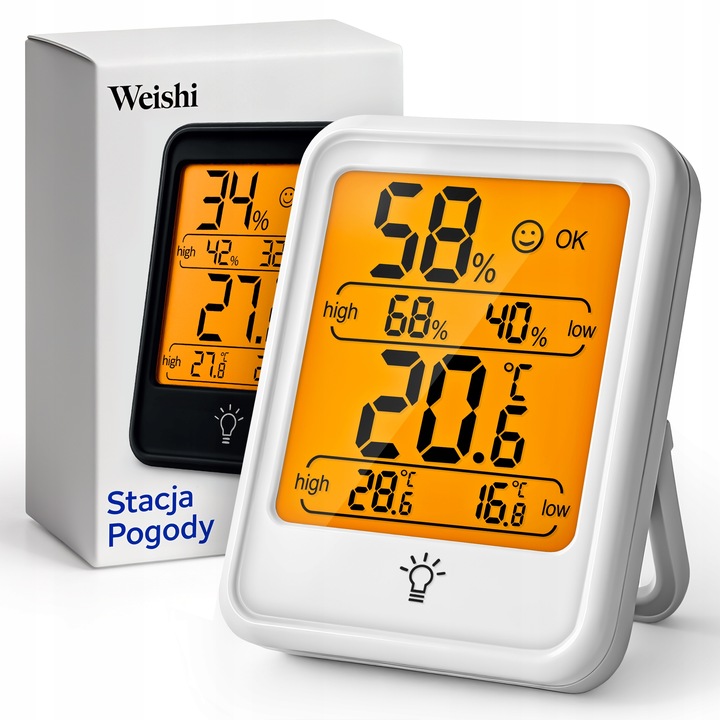 TERMOMETR pokojowy STACJA POGODOWA pogody HIGROMETR wewnętrzny