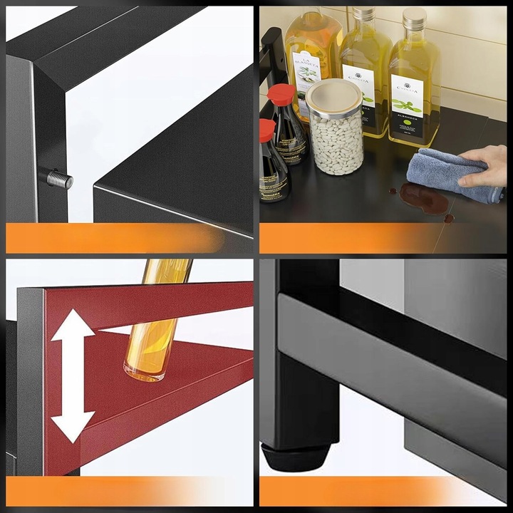 Stojak na mikrofalówkę półka rozsuwana regulacja teleskopowa organizer