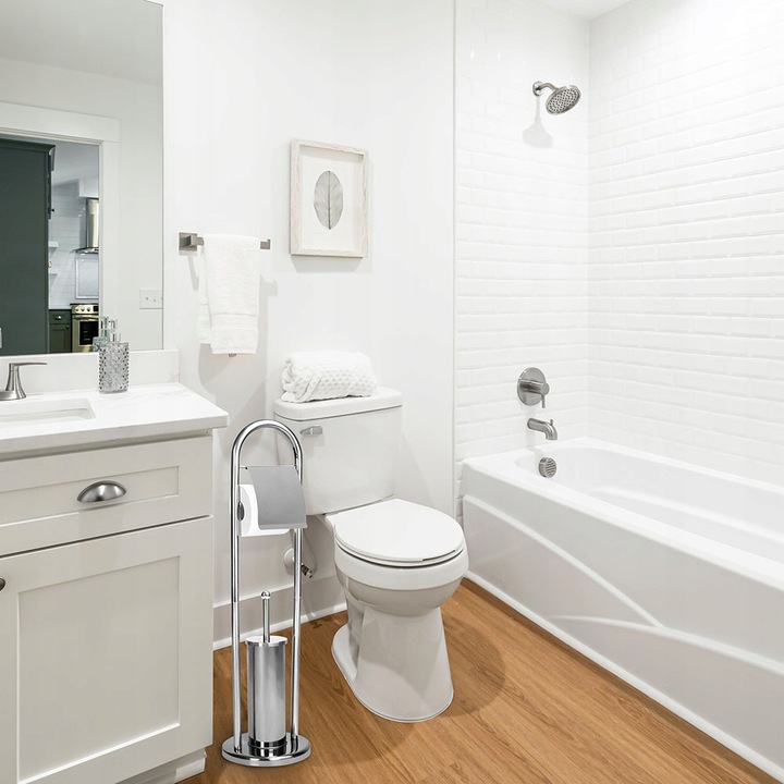 STOJAK NA PAPIER toaletowy + SZCZOTKA DO WC ZESTAW PRAKTYCZNY