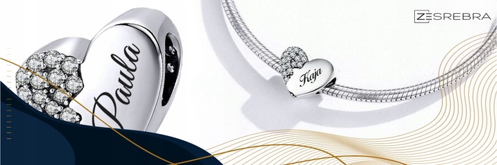 CHARMS srebrne SERCE GRAWER srebro koralik zawieszka charms 925 SERDUSZKO