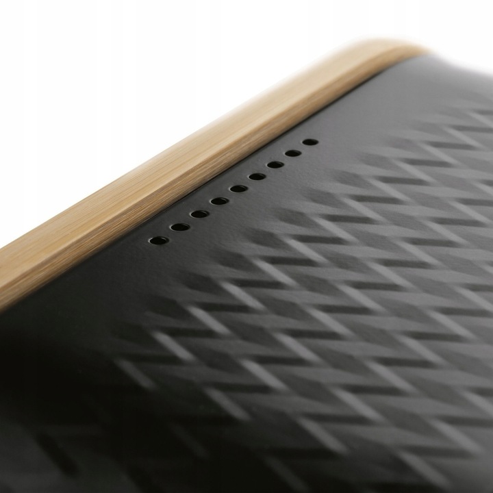 CHLEBAK Stalowy DESKA do KROJENIA BAMBUS Tadar Iconic 34x18x12,5 cm CZARNY