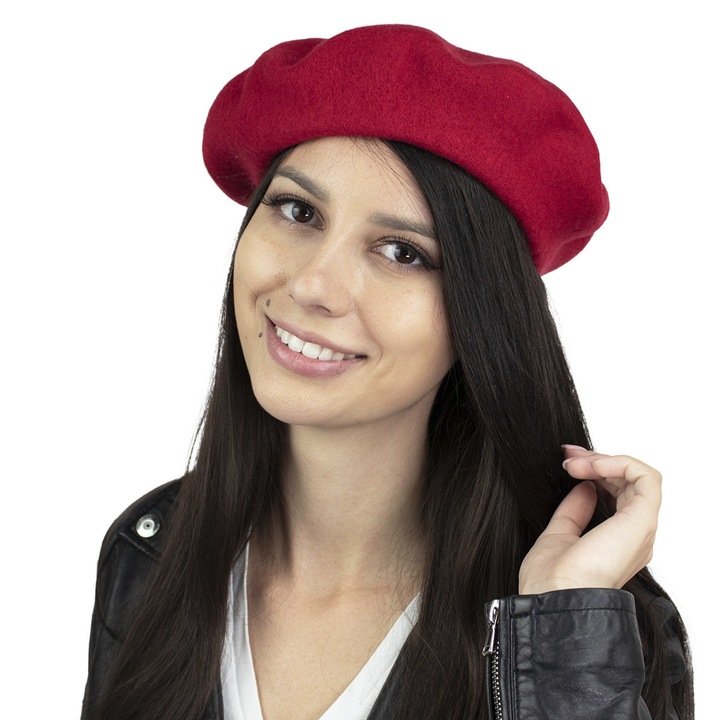 BERET damski FRANCUSKI wełniany ELEGANCKI