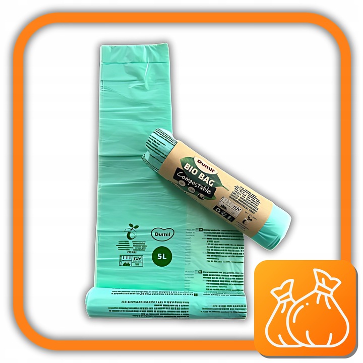 WORKI NA ŚMIECI BIODEGRADOWALNE 60SZT 5L BIO WORKI NA ODPADY KOMPOSTOWALNE