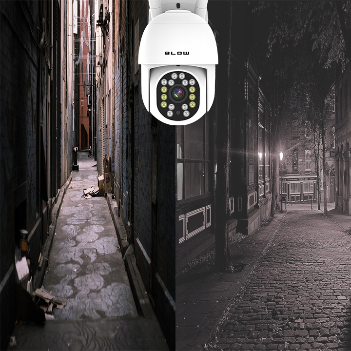 ZEWNĘTRZNA OBROTOWA KAMERA BLOW WIFI IP 5MP ULTRA HD AUDIO IP66 ICSEE ZOOM