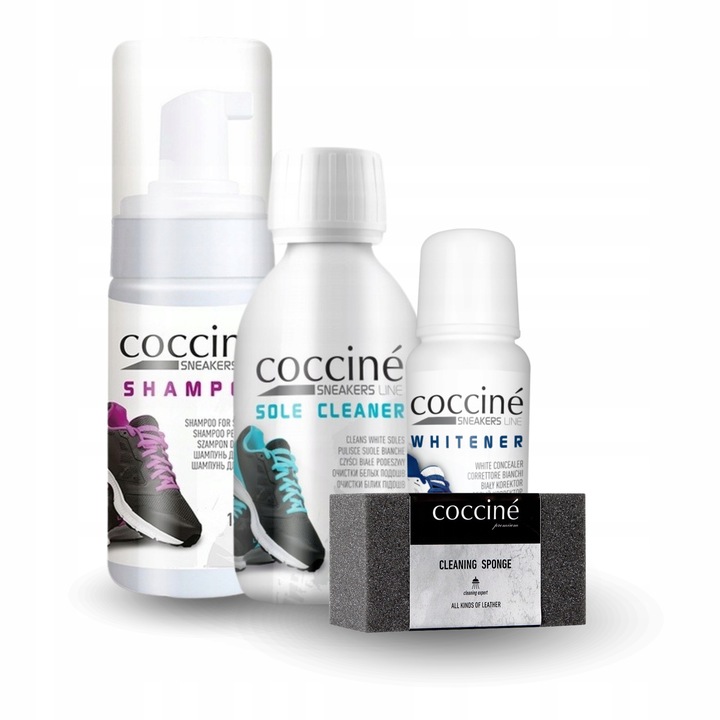 Zestaw do Czyszczenia Obuwia Białego Sneakersów Podeszew Coccine 4w1