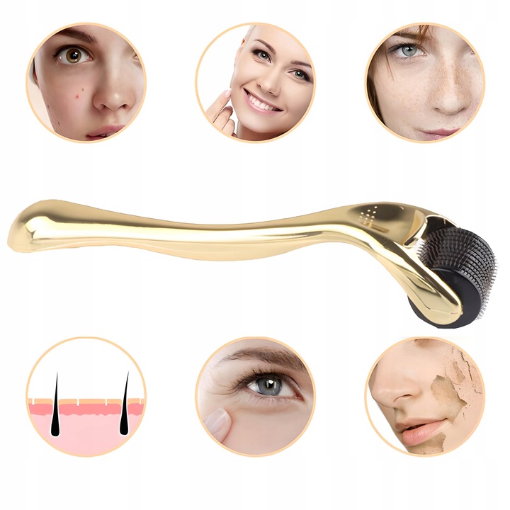 DERMA ROLLER 0.5/1/1.5mm 3W1 DERMAROLLER TYTAN MEZOTERAPIA IGŁOWA DO TWARZY