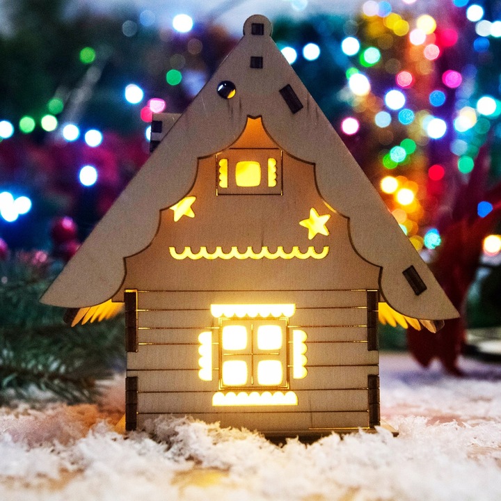 DOMEK LAMPION ŚWIĄTECZNY LED LAMPKA PREZENT DIY