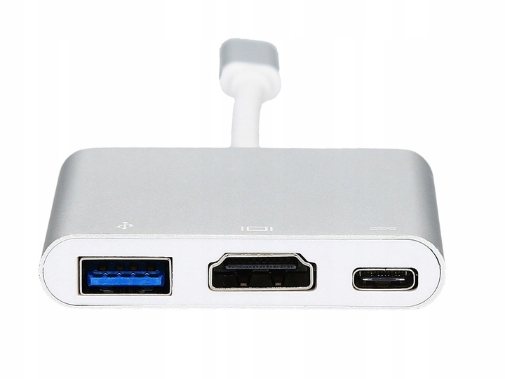 ADAPTER USB C HDMI+USB 3.0+PD 4K HUB MacBook 3w1