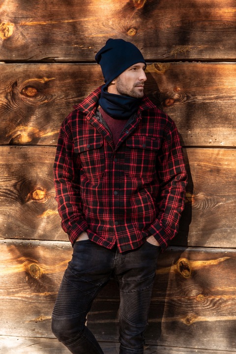 Komplet męski na POLARZE czapka + komin Granatowy