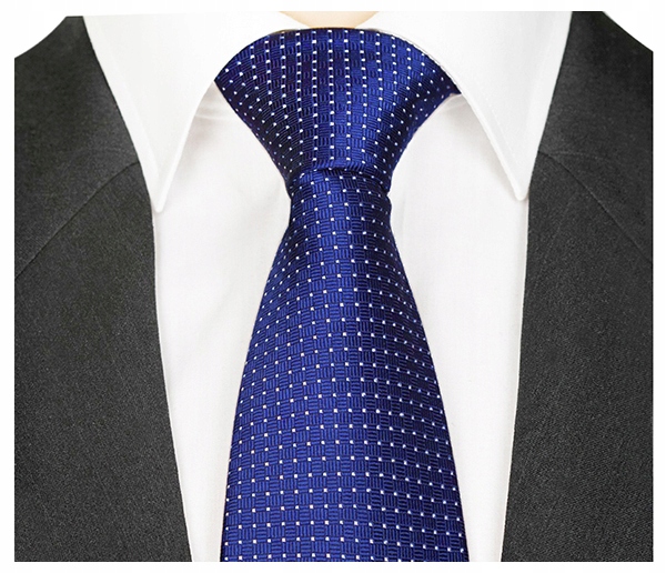 STYLOWY CHABROWY Żakardowy Krawat Męski do Garnituru w Kropki Groszki rc20