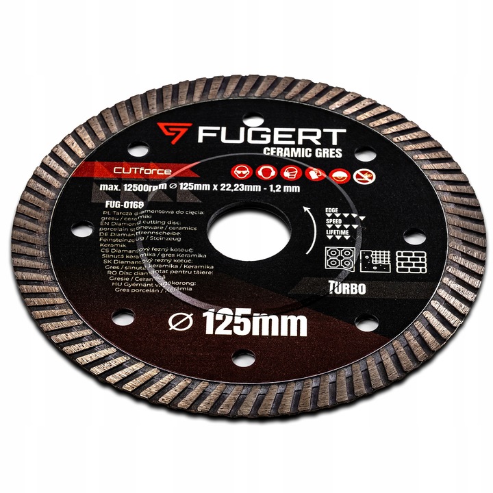 TARCZA DIAMENTOWA DO CIĘCIA GRESU PŁYTEK CERAMIKI 125 MM PRECYZYJNA