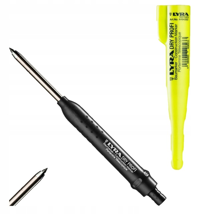 OŁÓWEK BUDOWLANY STOLARSKI ZNACZNIK Z TEMPERÓWKĄ ZMIENNE WKŁADY PROFI