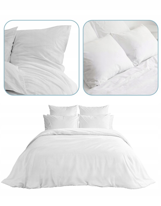 POŚCIEL HOTELOWA 160x200 cm BIAŁA BAWEŁNA 140 gr + POSZEWKA 70x80 cm
