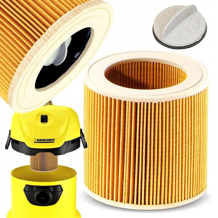 3x FILTR PUREY DO ODKURZACZA KARCHER WD2 WD3 KWD3 MV2 MV3 SE4 SE4001
