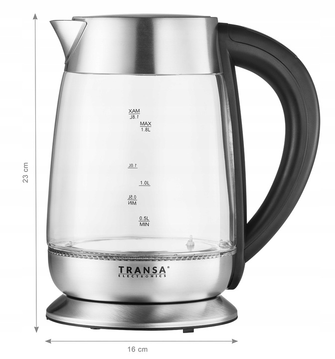 Czajnik elektryczny SZKLANY REGULACJA TEMPERATURY LCD DOTYKOWY PANEL