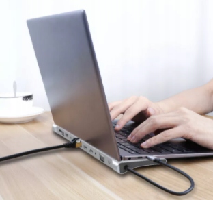 STACJA DOKUJĄCA HUB ADAPTER USB-C 12w1 RJ45 2x HDMI 4K ETHERNET VGA USB 3.0