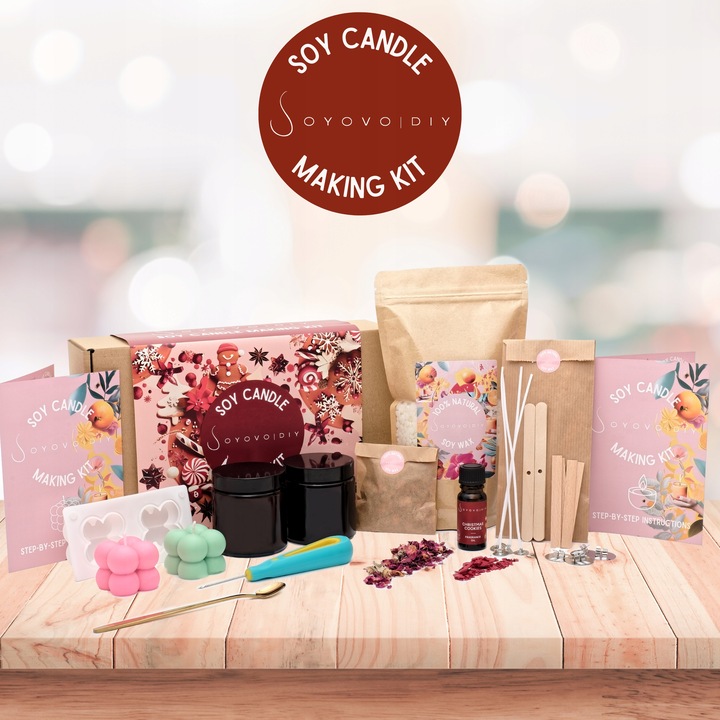 ZESTAW DO ROBIENIA ŚWIEC DIY WYROBU ŚWIECZEK SOJOWYCH 21w1 PREZENT