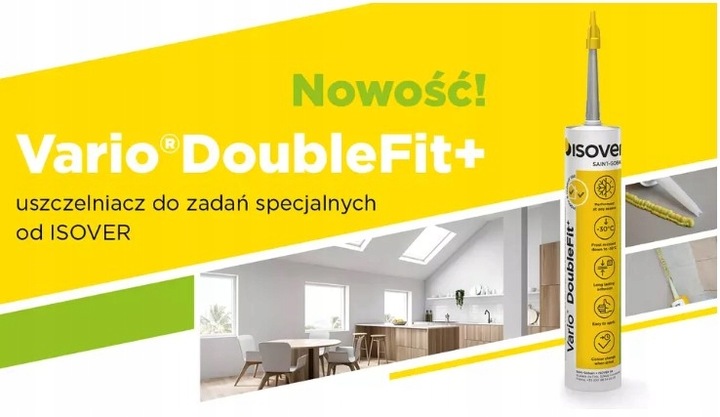 ISOVER Vario DoubleFit + KLEJ SILIKON DO FOLII PAROIZOLACYJNEJ 310ml