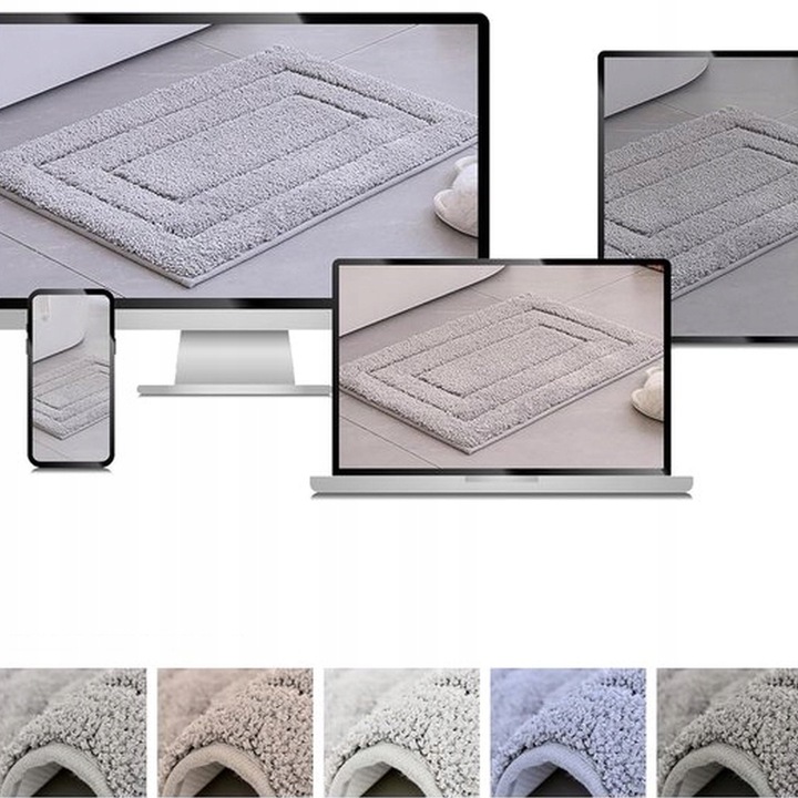 Dywanik Łazienkowy Chłonny z Mikrofibry Antypoślizgowy 80x50 cm