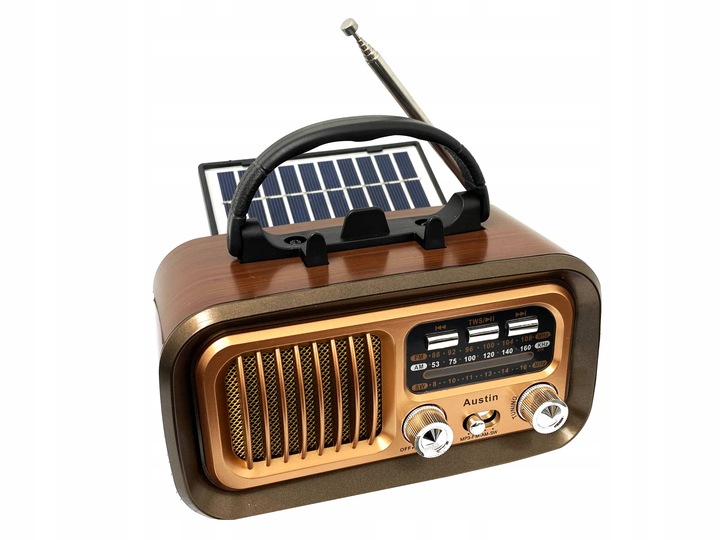 Retropolis AUSTIN Vintage Radio Retro Solar USB microSD Bluetooth