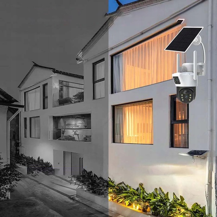 PODWÓJNA KAMERA SOLARNA 2W1 WIFI 2X4MP ZEWNĘTRZNA OBROTOWA BEZPRZEWODOWA