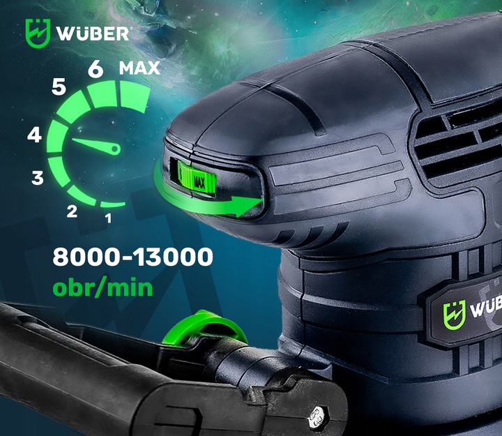SZLIFIERKA MIMOŚRODOWA OSCYLACYJNA ELEKTRYCZNA WUBER Z REGULACJĄ 1300W