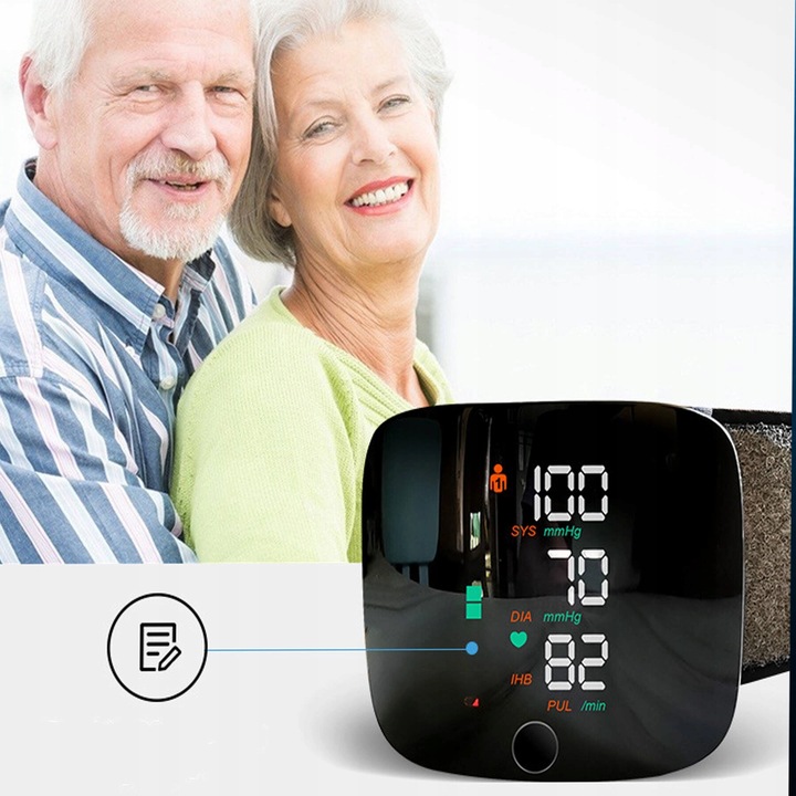 CIŚNIENIOMIERZ NADGARSTKOWY MÓWI ARYTMIA ELEKTRONICZNY ETUI AKUMULATOR