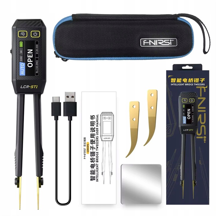 FNIRSI LCR-ST1 Mini Smart Tweezer, Miernik pęsetowy tester FNIRSI