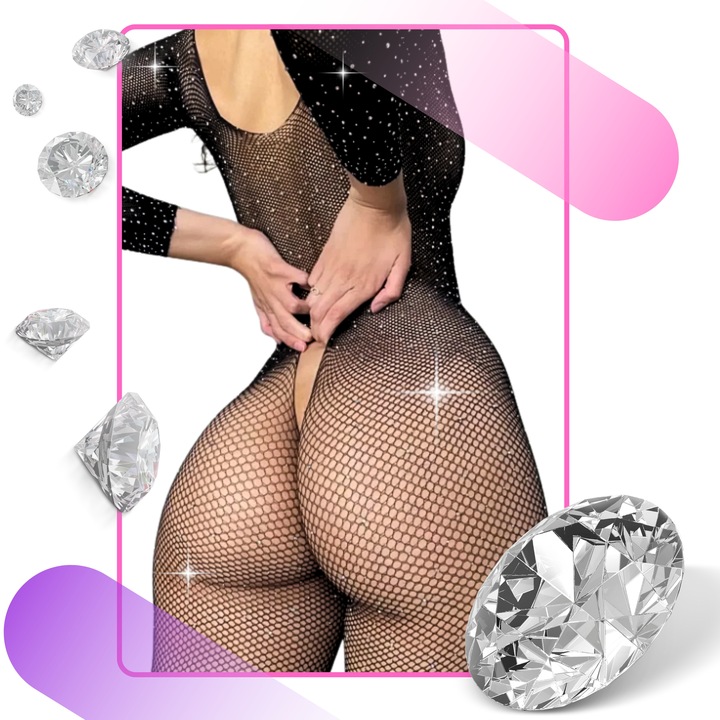 BIELIZNA BODYSTOCKING BODY KOMBINEZON EROTYCZNA Z DZIURKA OTWÓR +