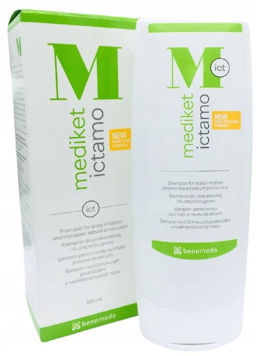Mediket Ictamo, szampon, dla podrażnionej i tłustej skóry głowy, 180 ml
