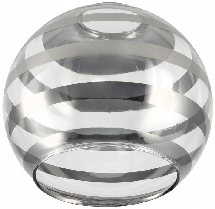 Klosz SZKLANY do lamp na E27 Kula paski chrom