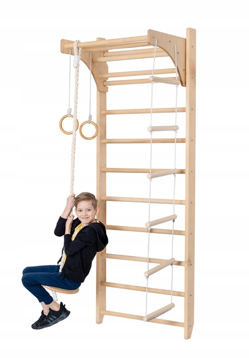 Drabinka gimnastyczna do ćwiczeń regulowany drążek zestaw akcesoriów