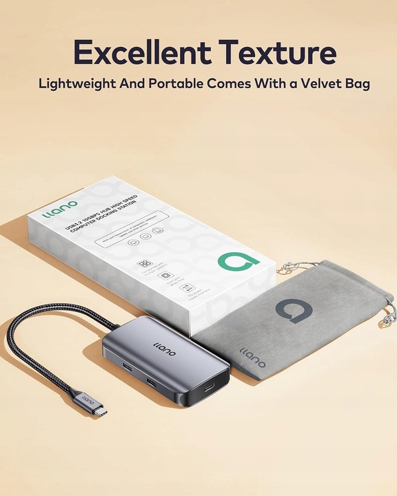 STACJA DOKUJĄCA HUB DO LAPTOPA MACBOOK PC USB-C 3.2 GEN2 4 PORTY 100W IPAD