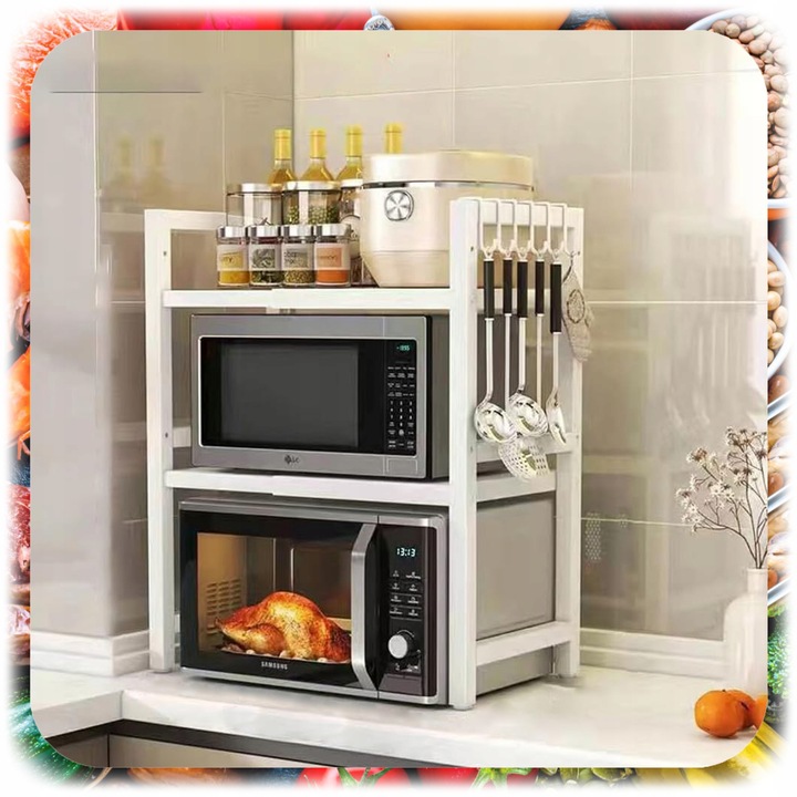 PÓŁKA NA MIKROFALÓWKĘ STOJAK REGAŁ KUCHENNY PRZYPRAWY REGULOWANA