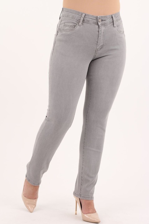 SPODNIE JEANSOWE BAWEŁNIANE DAMSKIE WYSOKI STAN PUSH UP DUŻE ROZMIARY