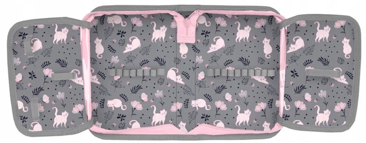 TORNISTER SZKOLNY PLECAK DLA DZIEWCZYNKI DO 1 KLASY KOT KOTEK 5 ELEMENTÓW