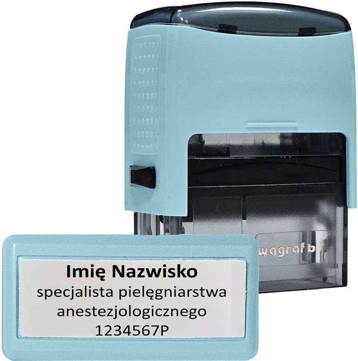 WAGRAF B2 - Pieczątka do 4 wersów - 12 kolorów obudowy do wyboru - IMIENNA