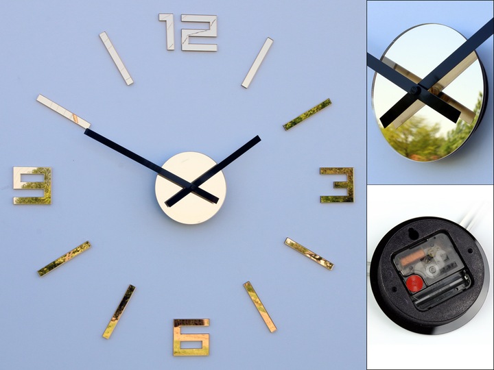 Zegar ścienny ARABIC ZŁOTE LUSTRO 50cm JAKOŚĆ -DIY