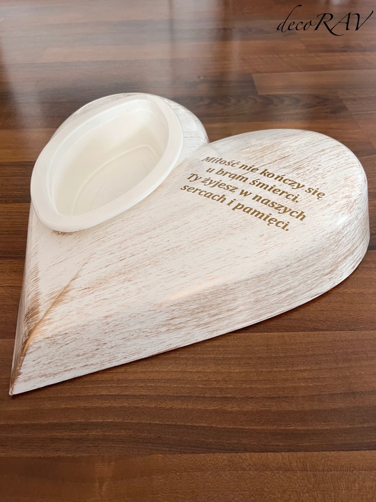 SERCE na Grób z Napisem RÓŻNE KOLORY Podstawa na Stroik Wzór