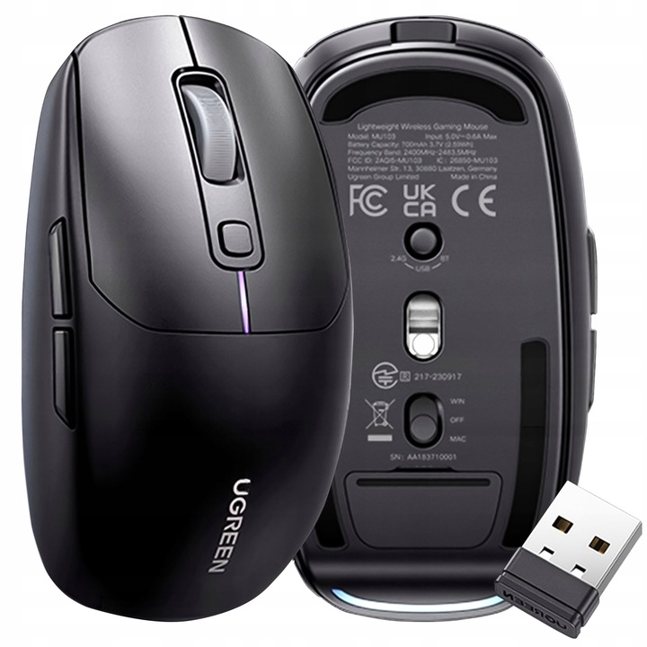 UGREEN MYSZ BEZPRZEWODOWA MYSZKA KOMPUTEROWA BLUETOOTH 5.0 2.4 G USB-C