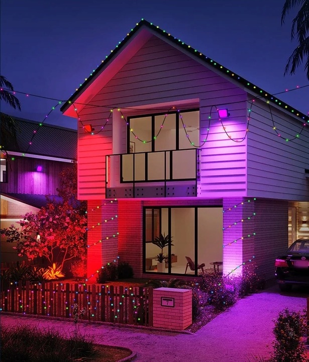 Lampki choinkowe łańcuch świetlny LED 10M 100LED RGB Aplikacja pilot