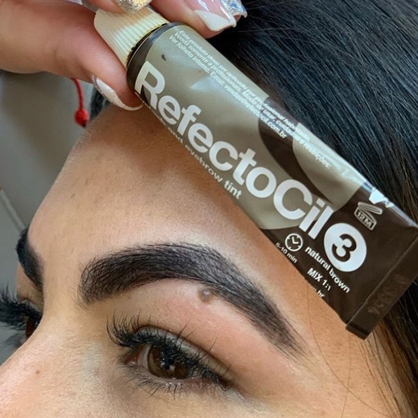 ZESTAW do henny + woda + pędzel + kieliszek BRĄZ 3 henna do brwi +