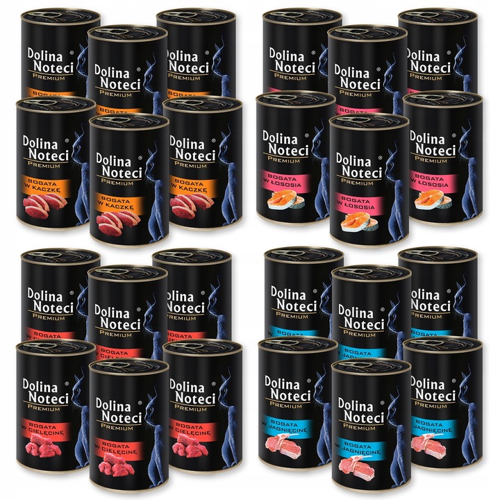 Dolina Noteci dla kota karma puszka mokra mix 4 smaków bez zbóż 24x