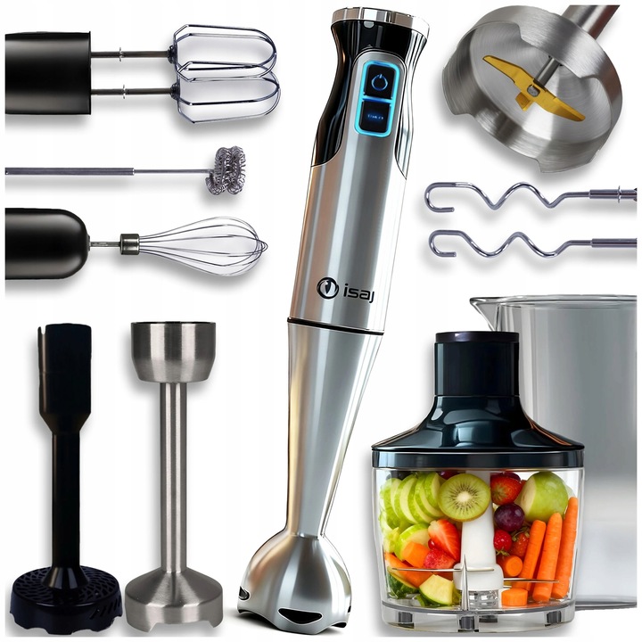 BLENDER RĘCZNY ISAJ BL1 MIKSER WIELOFUNKCYJNY TURBO 1400W OSTRZA