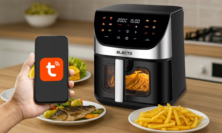 AIR FRYER FRYTKOWNICA BEZTŁUSZCZOWA DUŻA 8L 2000W APLIKACJA WIFI NA