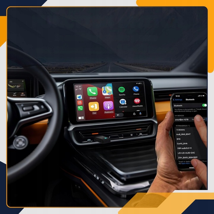 MINI ADAPTER ANDROID AUTO BEZPRZEWODOWY CARPLAY WIFI BLUETOOTH + USB C