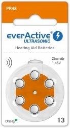 MOCNE WYDAJNE baterie do aparatów słuchowych everActive 13 PR48 - 60